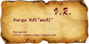 Varga Rómeó névjegykártya