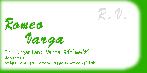 romeo varga business card